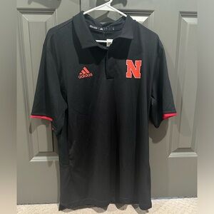 Adidas Nebraska Husker Polo- large like new